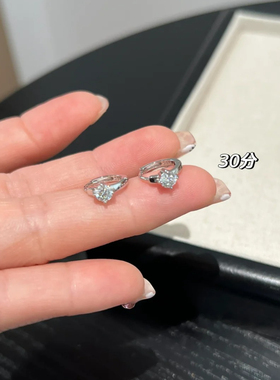 s925纯银莫桑钻耳圈气质简约