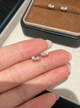 925银mini星星莫桑钻防过敏耳钉