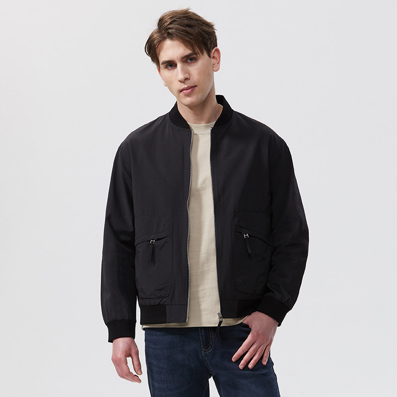 stones德国男装 飞行员棒球服大贴袋夹克男装 时尚简约廓形外套