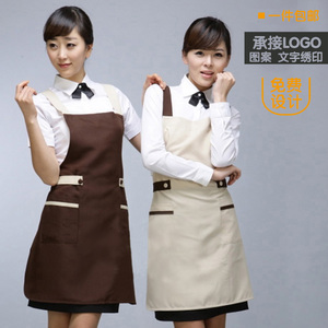 新款热卖韩版西餐咖啡厅烘焙面包店工作服2019优品围裙定制印logo