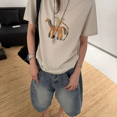 i-D sisters-小马印花短袖iD姐妹—大客爱爆火品牌短袖T恤531576