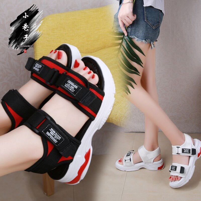 summer Sandals student Korean Edition Versatile non-slip comfortable The thickness of the bottom Harajuku wind Muffin bottom Velcro Flat bottom Sandalsin the Women's Shoes, Sandals  category - from Buy2taobao.com to provide professional Taobao agent buy service
