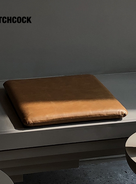 HITCHCOCK Paddle 真皮座垫 哑光帆布咖啡馆茶室侘寂风餐椅子坐垫