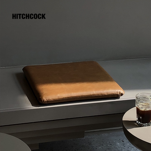 HITCHCOCK 哑光帆布咖啡馆茶室侘寂风餐椅子坐垫 Paddle 真皮座垫