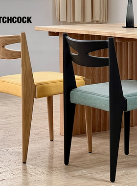 HITCHCOCK Havana/哈瓦那椅 Kvadrat侘寂简约复古真皮餐椅原木艺