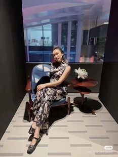 2024春夏新款女装时尚洋气上海滩印花无袖背心上衣直筒阔腿裤套装