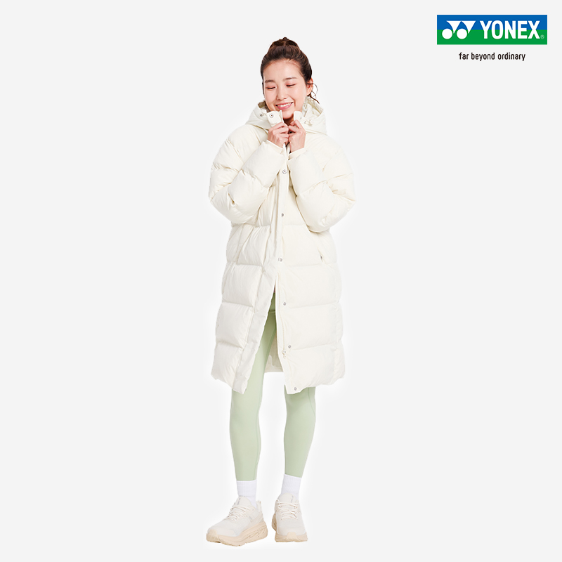 尤尼克斯意单双色连帽羽绒服