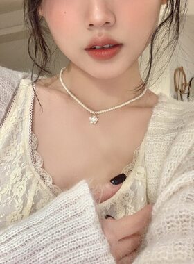 轻奢珍珠项链女锁骨链小众设计高级感颈链