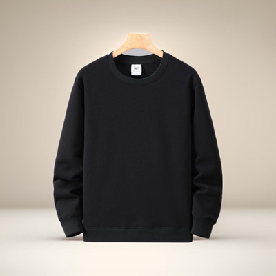 卫衣男2025秋冬厚款宽松休闲长袖圆领T恤加绒套头胖子大码打底衫