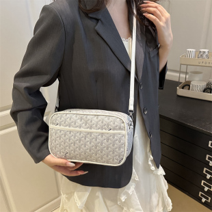 单肩斜挎小方包欧美风格 2026款 格纹百搭男女款 相机包时尚 式