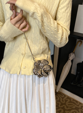 2026新款时尚花朵闪亮晚宴包辣妹包链条包配晚礼服百搭单肩斜跨包