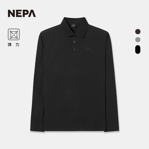 NEPA耐葩男翻领长袖T恤