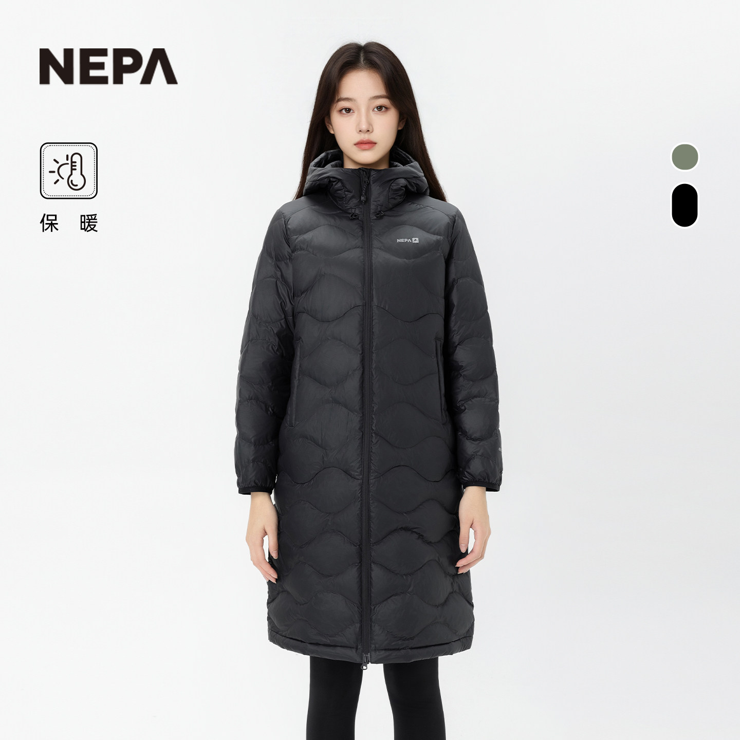 NEPA耐葩女士长款羽绒服图片