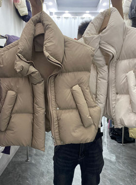 小款羽绒马甲女短款2025年秋冬新款时尚欧货洋气白鸭绒坎肩背心