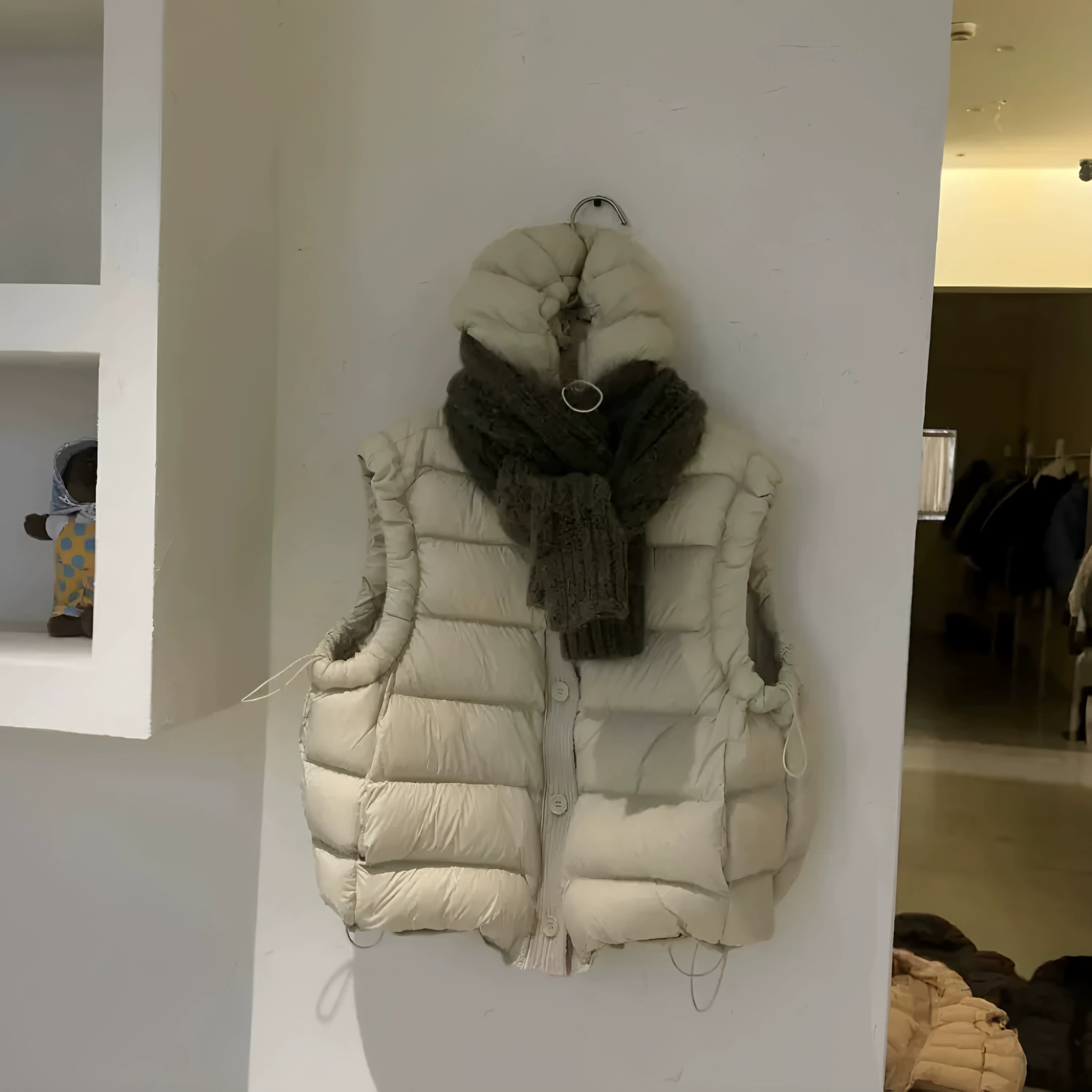 韩系针织拼接显瘦加厚羽绒马甲女