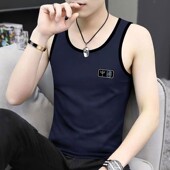 坎肩吊带体恤中青年色边上衣 无袖 清仓捡漏 圆领休闲百搭背心修身