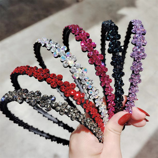 韩版新年本命年红色水钻防滑发卡高级感发箍网红2023年新款带齿