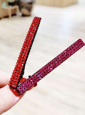 简约气质新年本命年红色发夹2023年新款后脑勺女侧边刘海夹鸭嘴夹