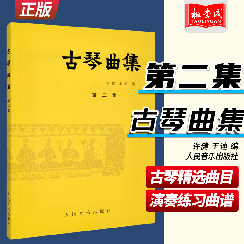 正版 古琴曲集2(第二集) 许健 王迪 人民音乐出版社 古琴名师琴谱