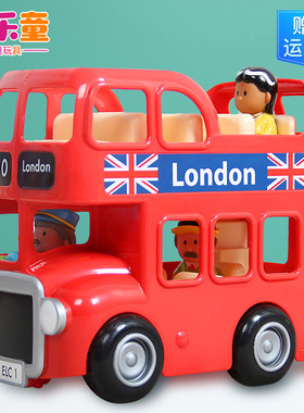 ELC伦敦巴士益智儿童双层观光公交车益智玩具车红色声光汽车1-6岁
