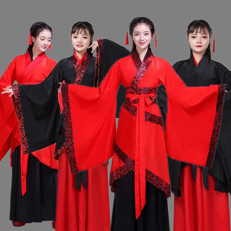 新款古装红色舞衣女古风汉服礼仪之邦璇玑同款双绕曲裾舞蹈演出服
