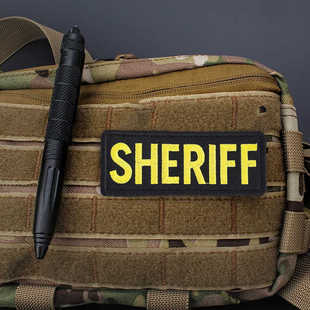 卡通字母sheriff刺绣魔术贴装饰贴衣服背包配件diy破洞百搭魔术贴