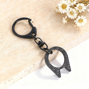 简约碳纤维指虎钥匙扣猫猫头背包挂件高级材料diy装 饰品百搭挂饰