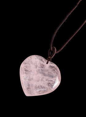 天然石英粉色治愈能量百搭心形