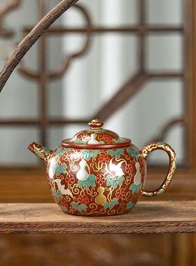 欢聚一堂 王建中 朱泥 福禄满园 148cc    紫砂壶 3980