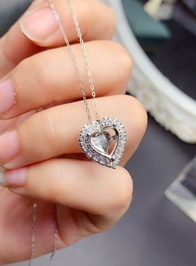 S925银精美厚重大气9*9MM心形吊坠空托