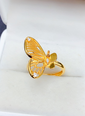 S925银戒指空托女戒托镶嵌蝴蝶5times3×6mm钻石戒指托女戒托镶嵌