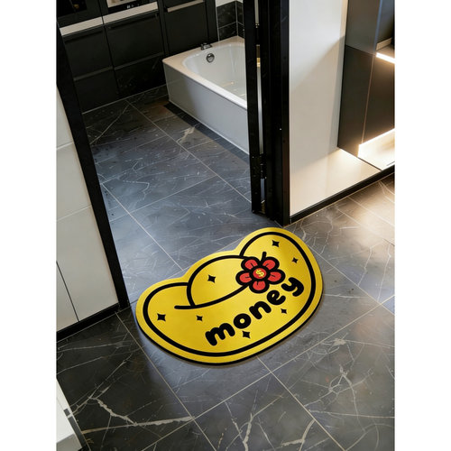 陆陆.钱币图案地垫硅藻泥防滑垫