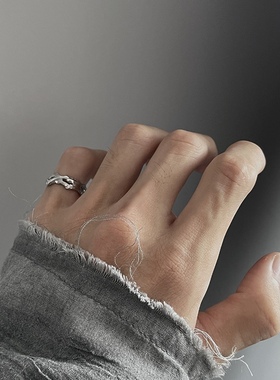 原创破碎定律系列设计师尾戒男女冷淡风小指戒指纯银小众高级感潮