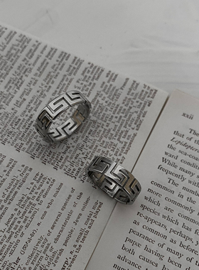 原创设计中国风长城戒指男女潮个性嘻哈钛钢食指复古小众设计