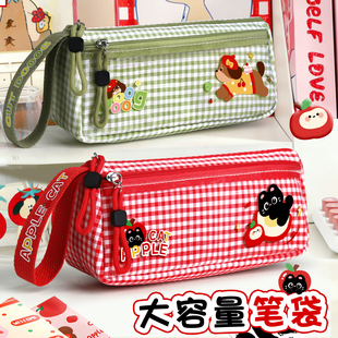 文具袋女孩版 铅笔袋大容量日韩风小众不撞款 铅笔盒女生 2026超火新款 笔袋高颜值ins风女孩小学生文具盒女孩款