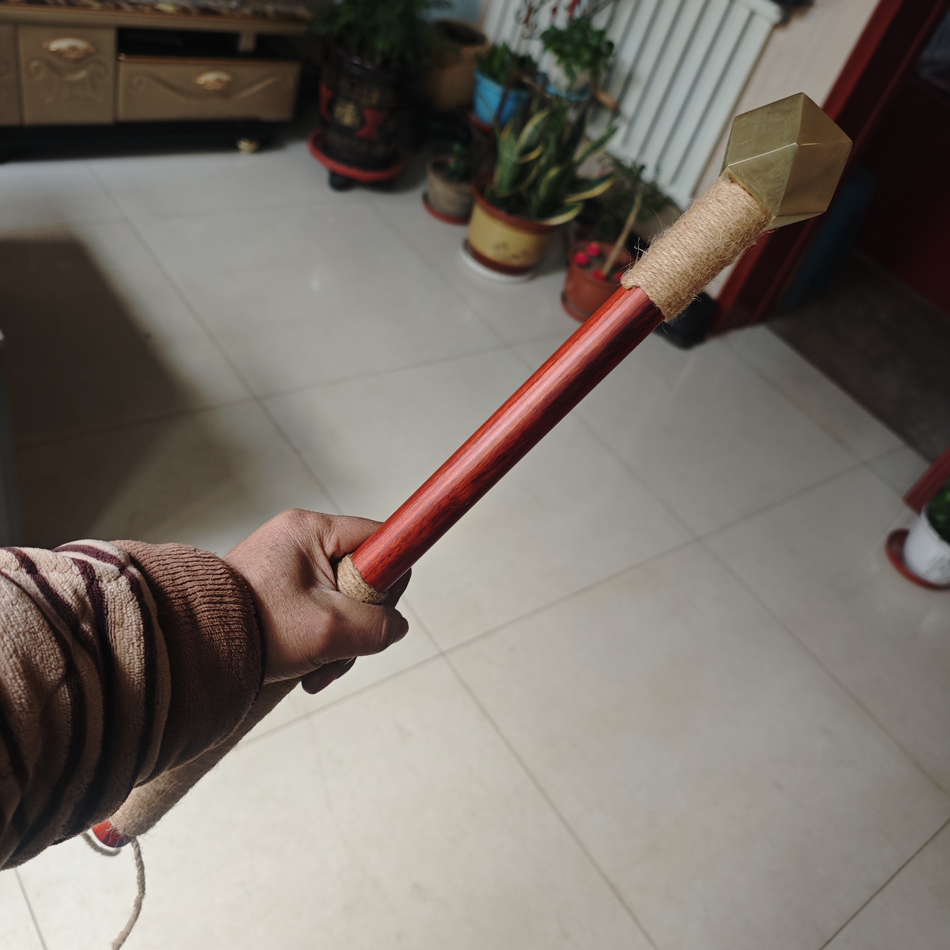 复古辽金骨朵锤健身车载防身破窗安全铁八宝锤冷兵器收藏影视道具