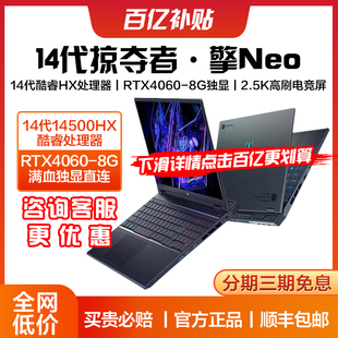 百亿补贴 掠夺者·擎Neo第14代酷睿HX满血RTX4060独显直连官方2024新款 宏碁 游戏本宏基笔记本电脑 Acer