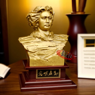 毛主席铜像真品伟人橘子洲青年雕塑像书房客厅办公室桌面装饰摆件