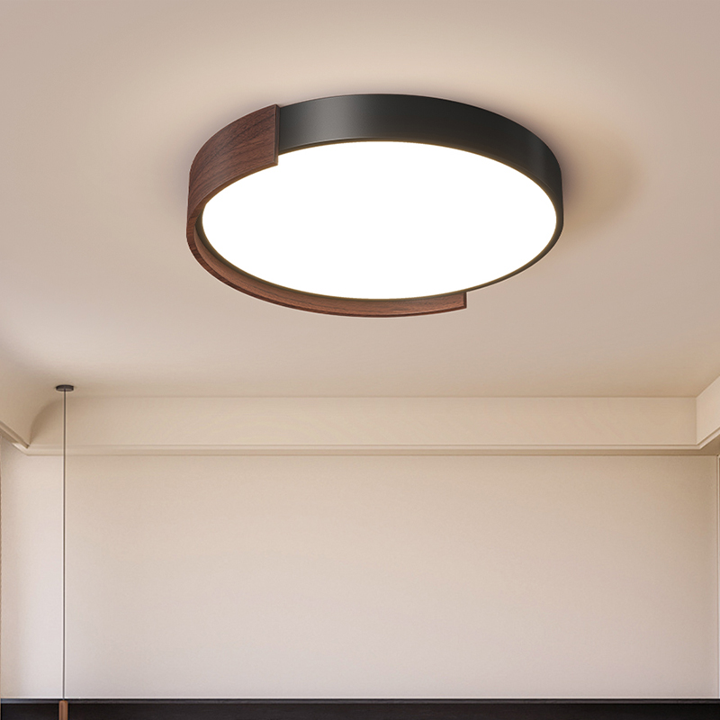 箭牌中古风胡桃木色卧室吸顶灯