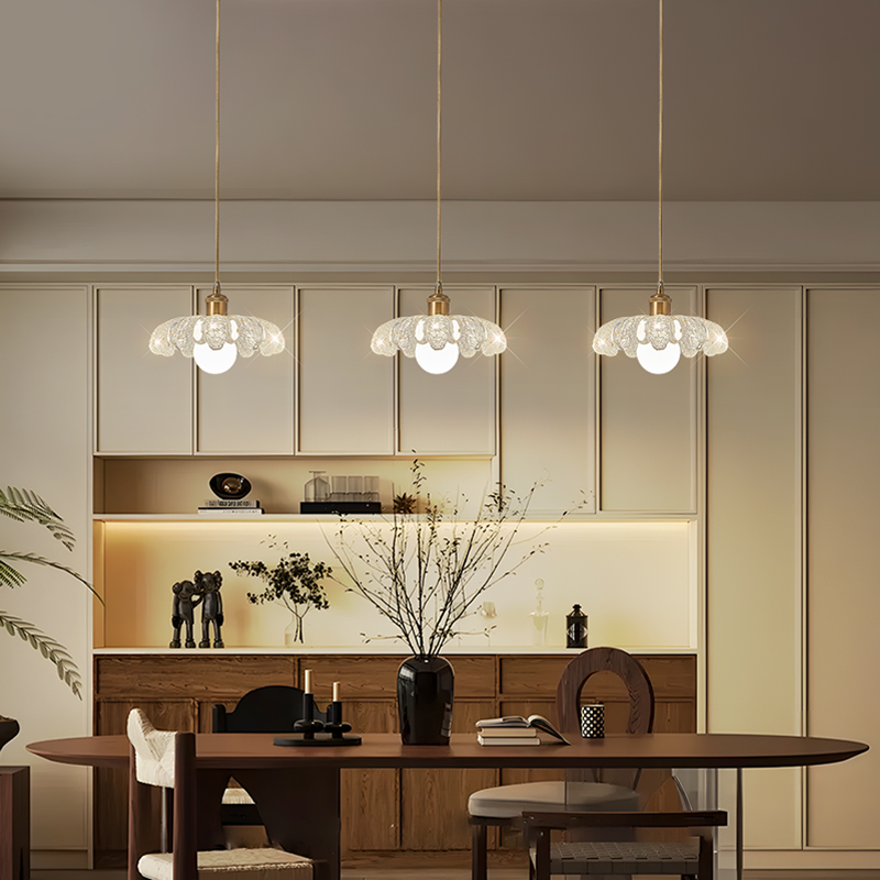 箭牌餐厅灯法式轻奢中古风仿水晶餐厅吊灯饭厅餐桌吧台灯中山灯具