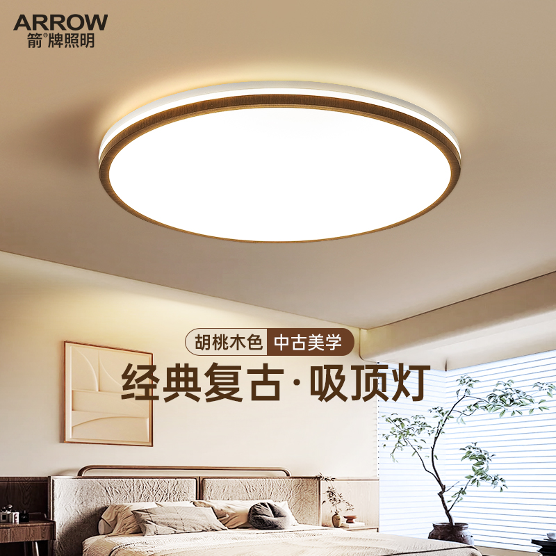 箭牌中古风卧室吸顶灯过道护眼灯