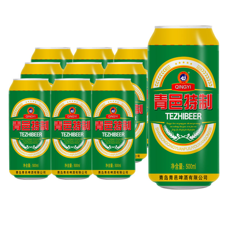 东青岛特制啤酒500ml*12/24罐啤酒整箱粮食酿特制啤酒团购