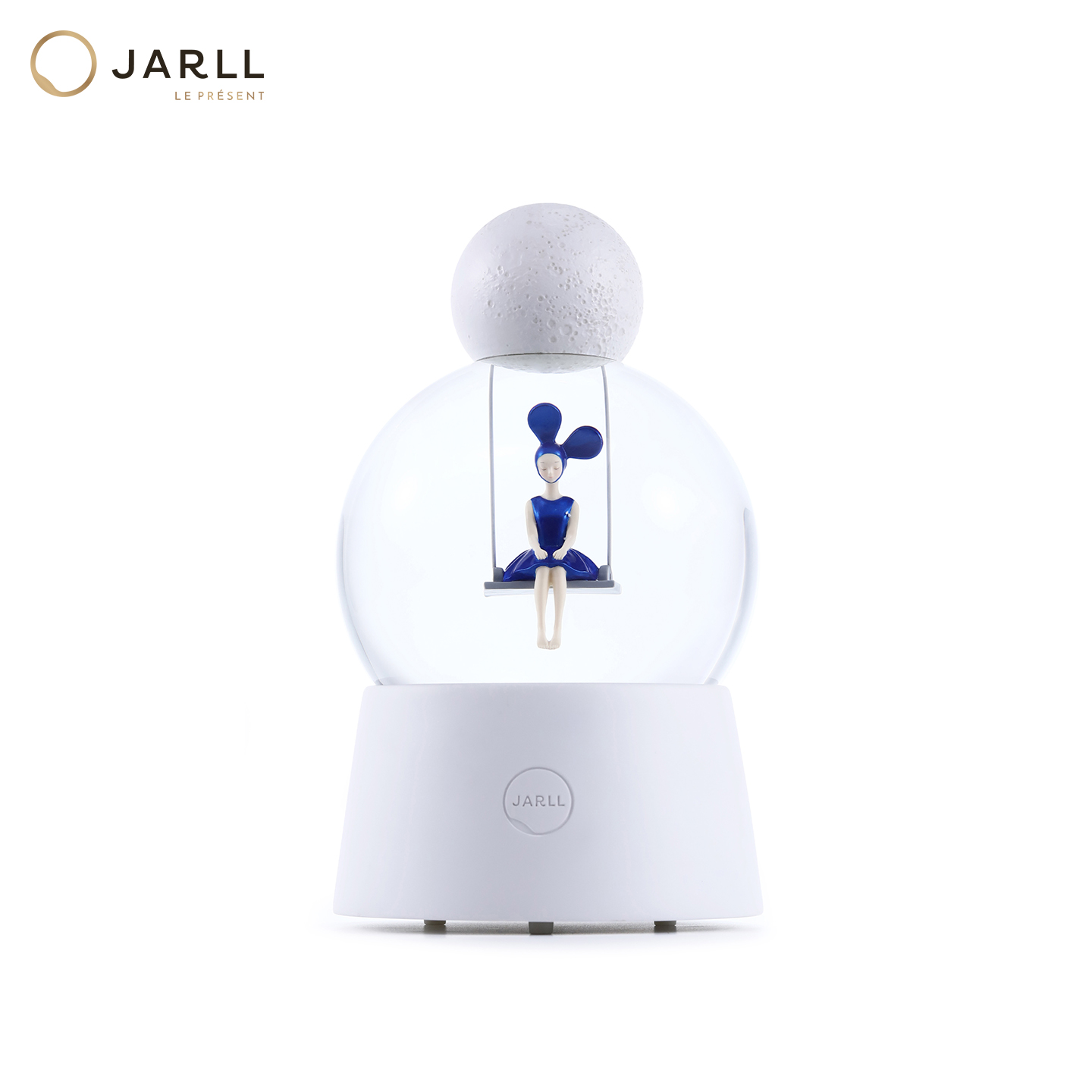 JARLL赞尔然女孩荡秋千灯光款水晶球摆件饰品送女生同学生日礼物