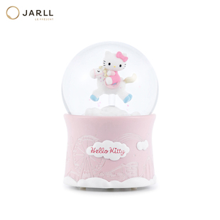 JARLL赞尔HelloKitty水晶球旋转木马八音盒女生日表白礼物送女友