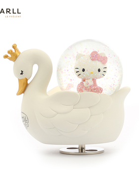 JARLL赞尔HelloKitty水晶球音乐盒天鹅八音盒生日礼物告白送女友