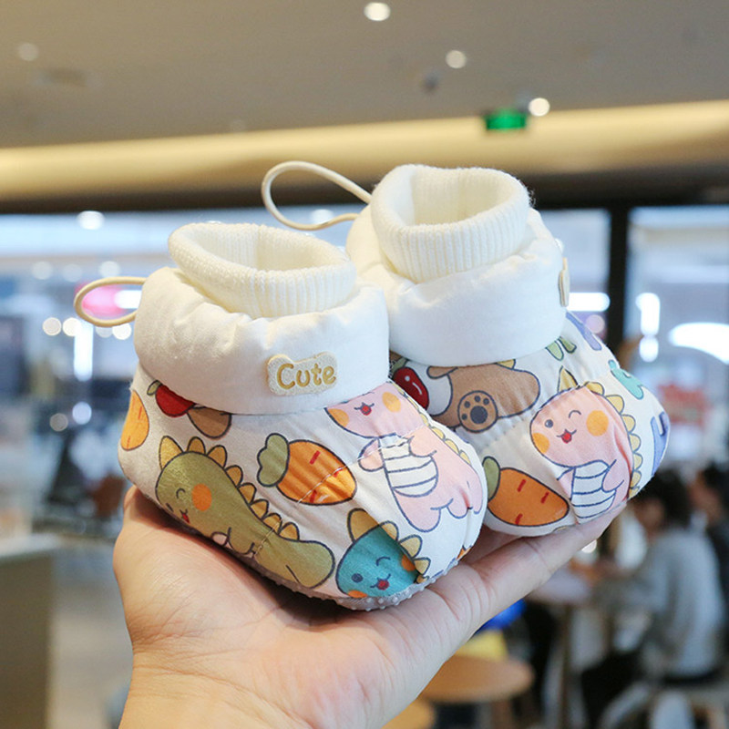 婴儿棉鞋冬季软底宝宝鞋袜保暖0一1岁6到12月加厚加绒新生儿鞋子