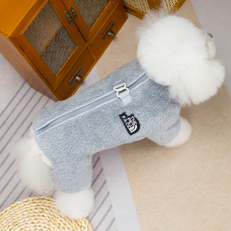 小狗狗秋冬加厚四腿绒衣背上拉链泰迪比熊博美吉娃娃宠物保暖衣服