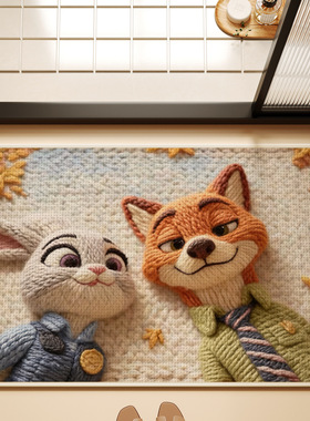 立体仿亚麻编织地垫卡通可爱垫子卫生间浴室防滑垫吸水家用脚垫