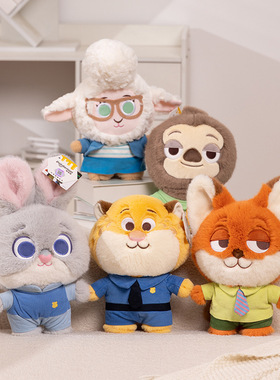 正版疯狂动物城系列闪电开心公仔朱迪尼克狐狸毛绒玩偶男女生礼物