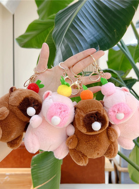 吹泡泡卡皮巴拉毛绒玩具网红水豚公仔挂件钥匙扣小玩偶女生娃娃